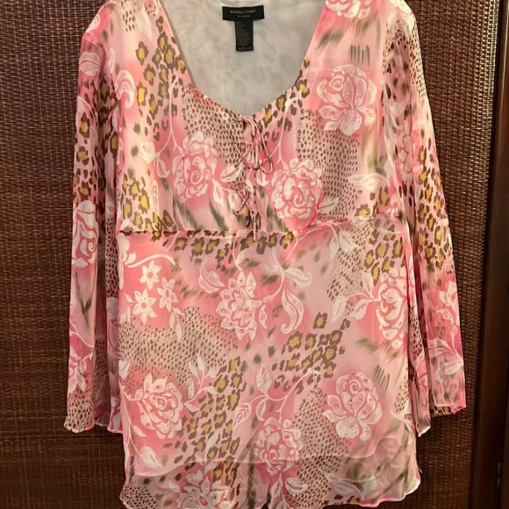 WOMEN’S 100% SILK TOP - SIZE 2X - LINED